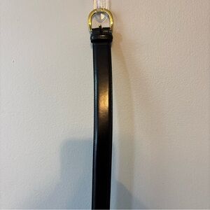 Coach Black Cowhide Leather Belt 3921 Gold Tone Brass Buckle 100cm 40” inches